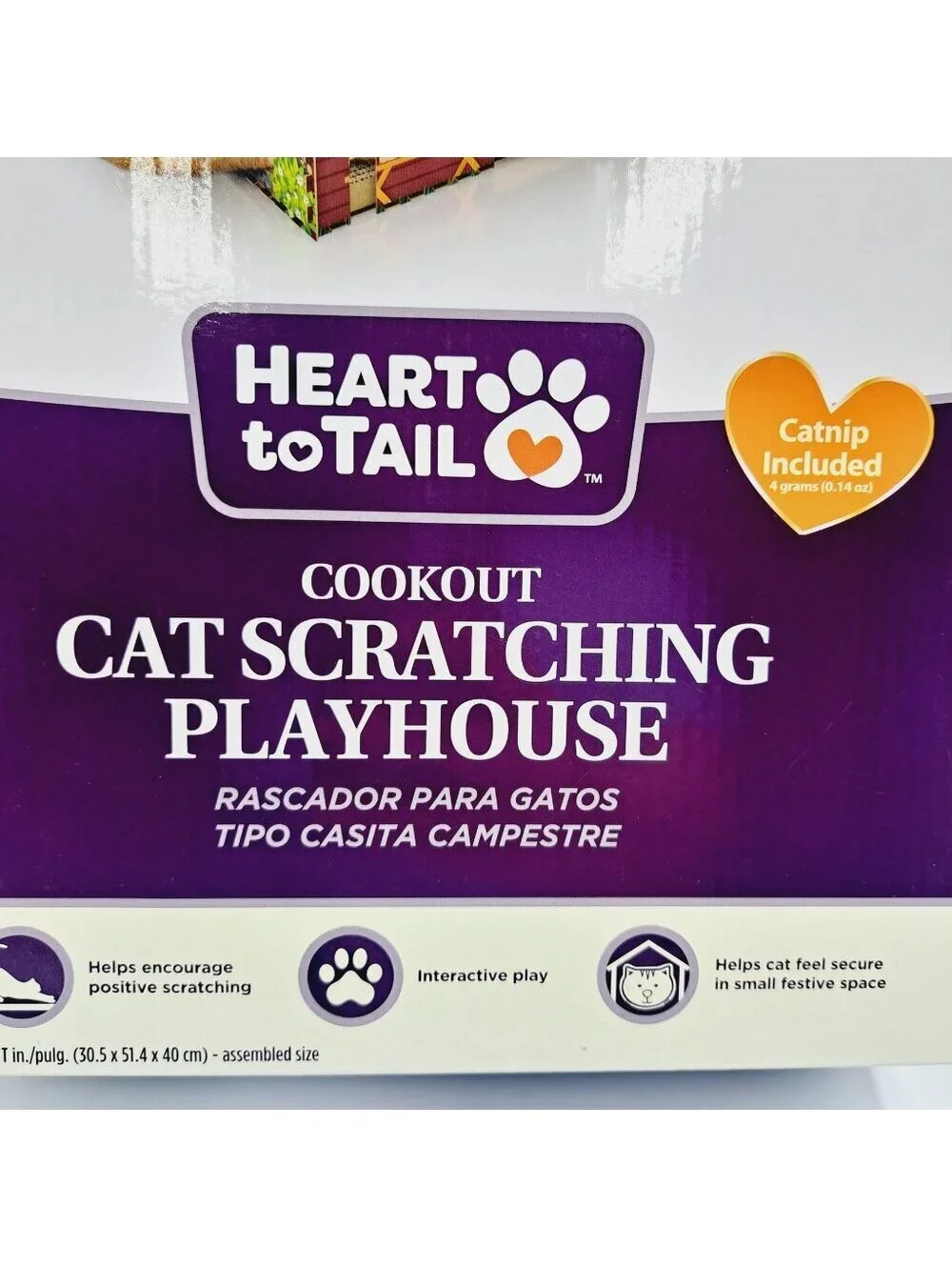 BBQ Cookout Cat or Small Pet House with Cardboard Scratching Boards
